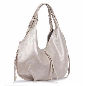 Jacki Easlick Light Gray Shimmer Hobo Bag